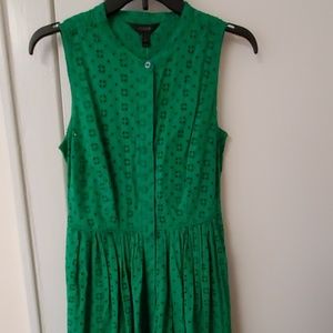 J Crew green cotton eyelet midi dress 2